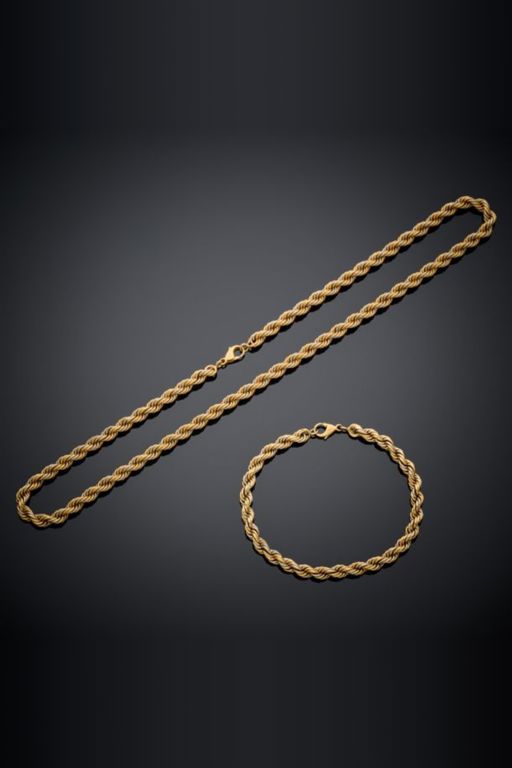 18k Gold Necklace and Bracelet