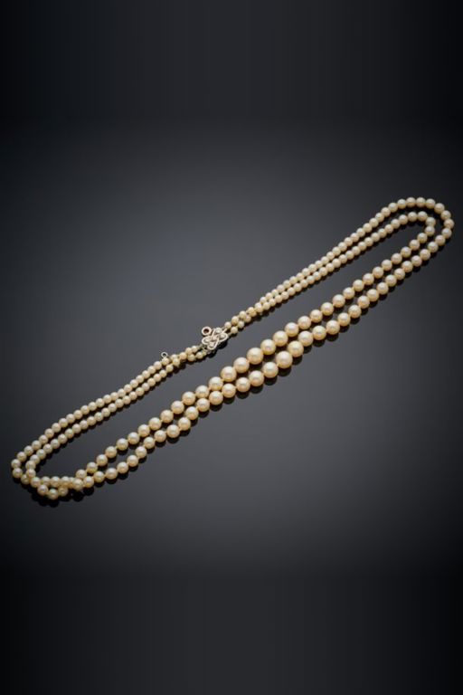 18k Gold Pearl and Diamond Necklace