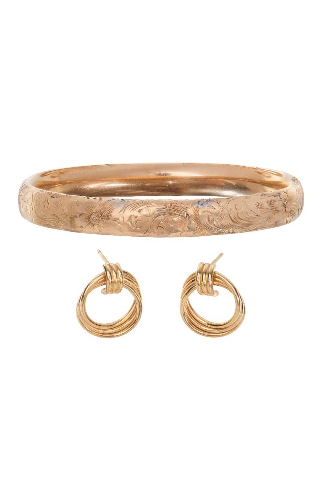 14k Gold Earrings and Bracelet