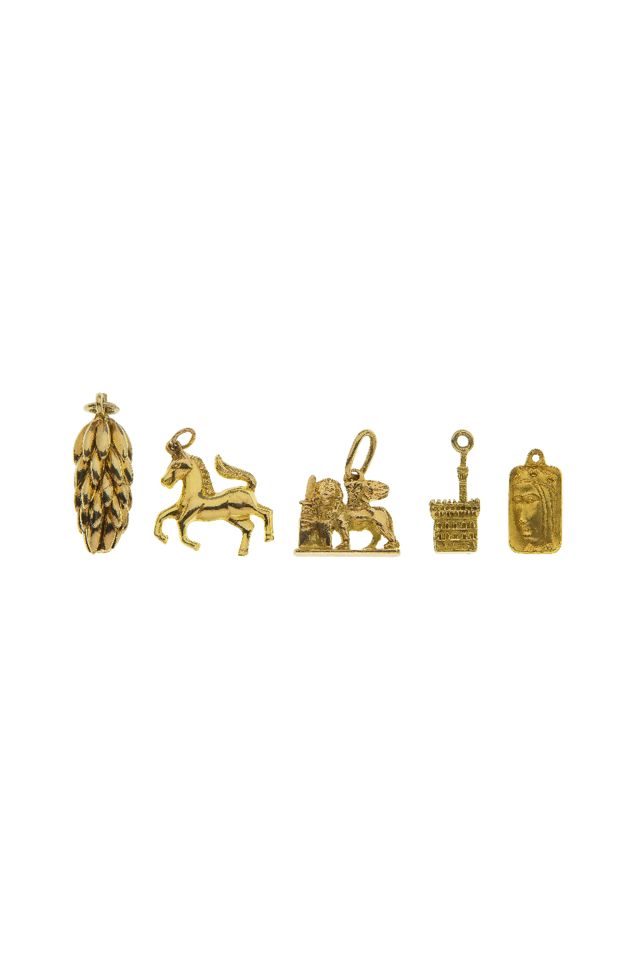 Five Gold Charm Pendants