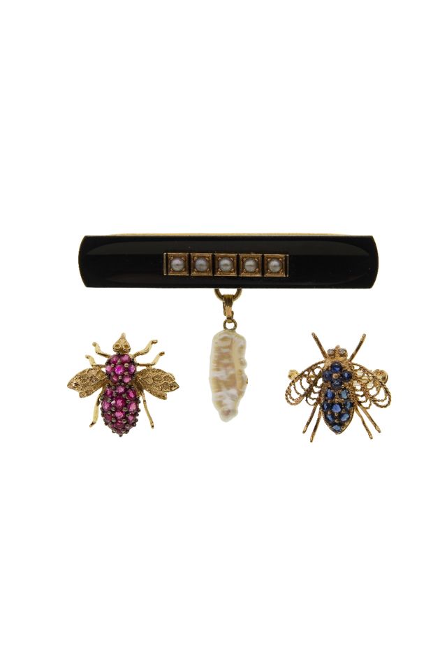 14k and 10k Gold Multi-Gem Brooches