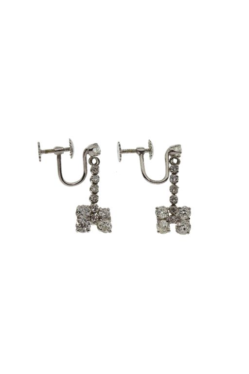 Pair of 14k Gold Diamond Drop Earrings