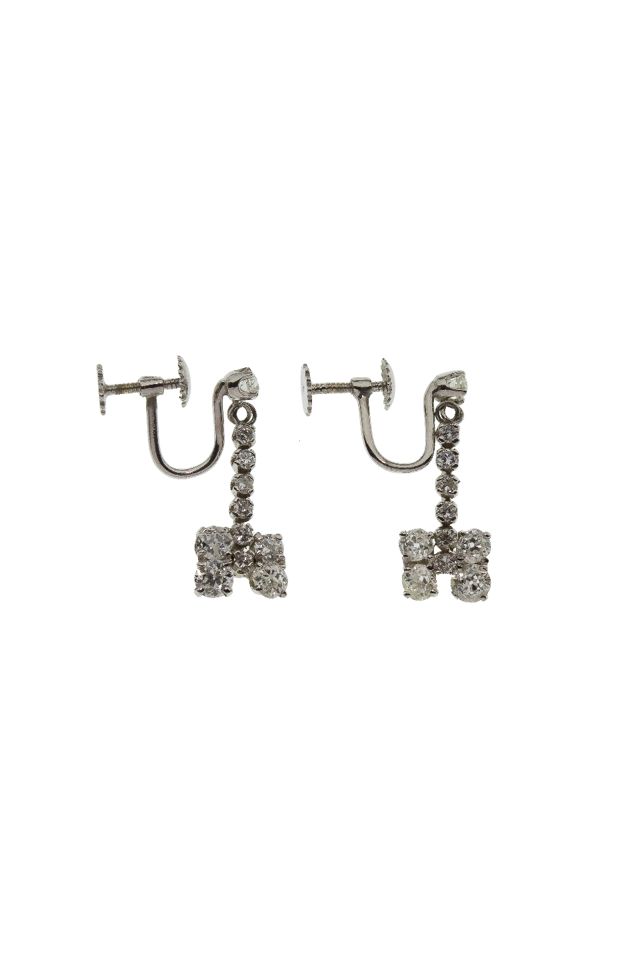 Pair of 14k Gold Diamond Drop Earrings