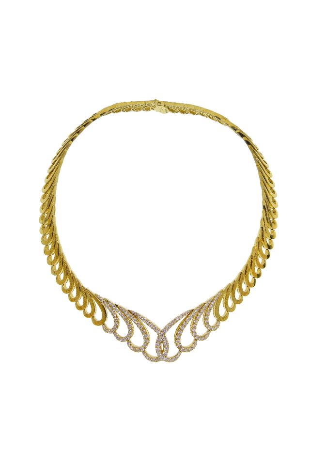 18k Gold Diamond Choker Necklace