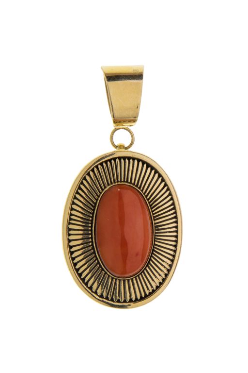 14k Gold Coral Pendant