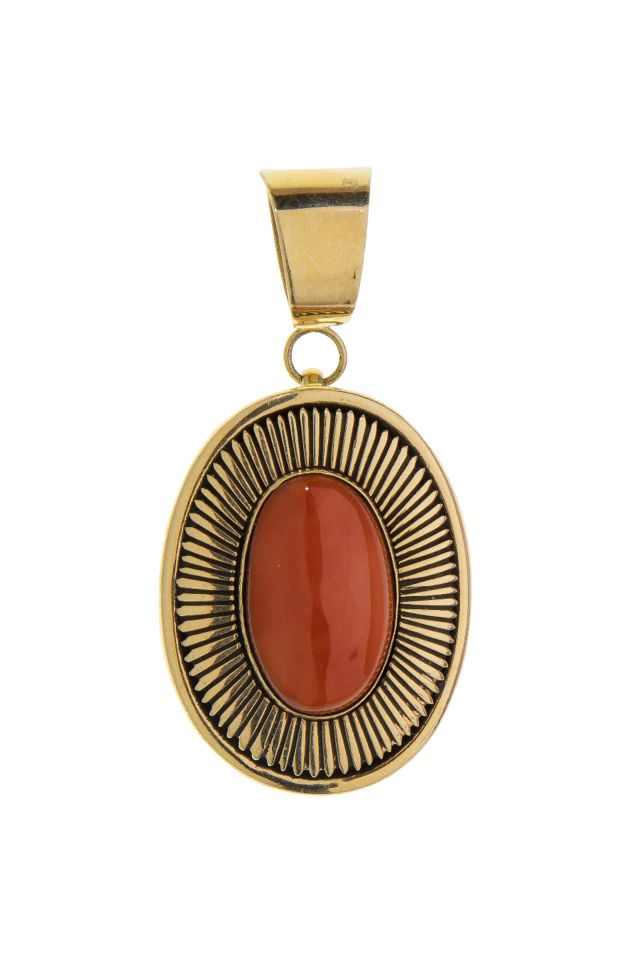 14k Gold Coral Pendant