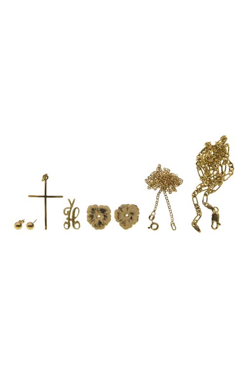 14k Gold Necklace Pendant and Earrings Set
