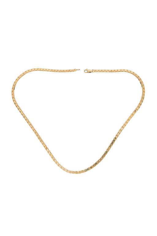 14k Gold Box Chain Necklace