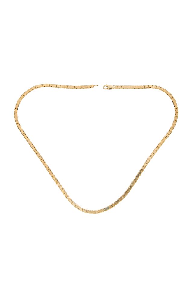 14k Gold Box Chain Necklace