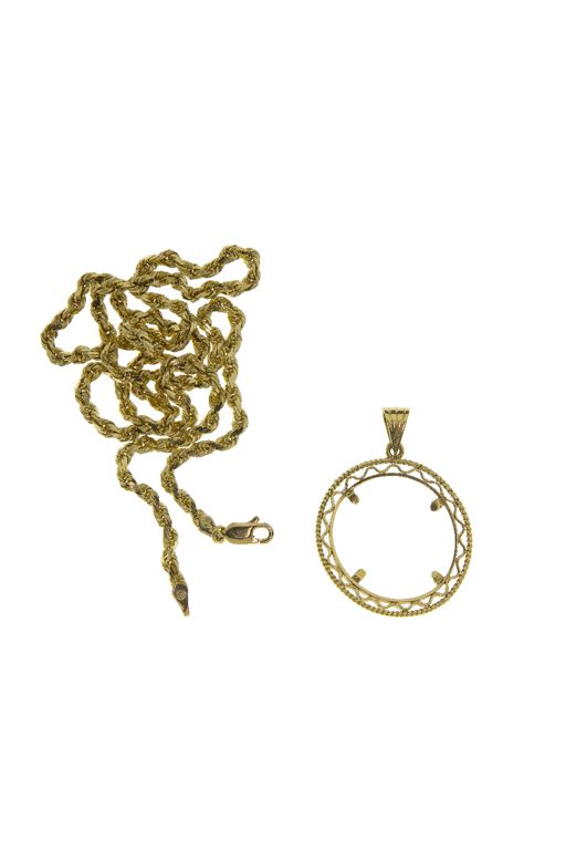 14k Gold Necklace and Pendant