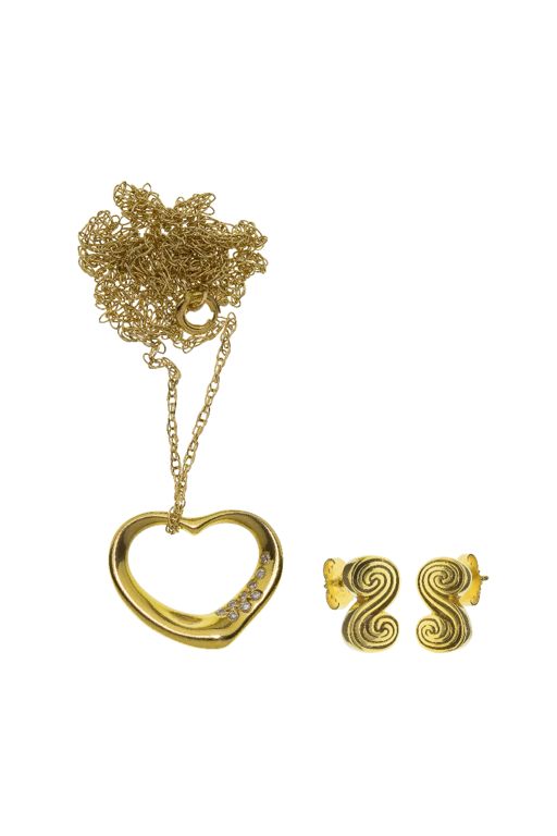 18k Gold Diamond Jewelry Set