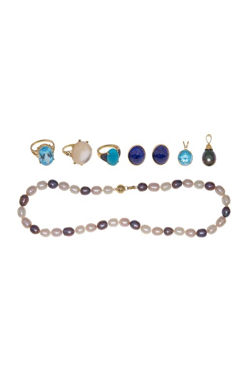 14k Gold Multi-Gem Jewelry Set