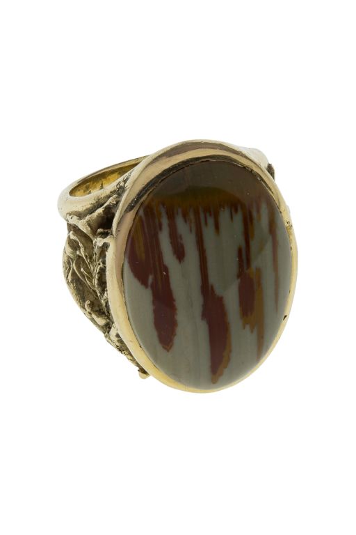 18k Gold Jasper Ring