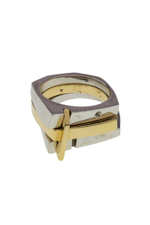 14k Gold Diamond Puzzle Ring
