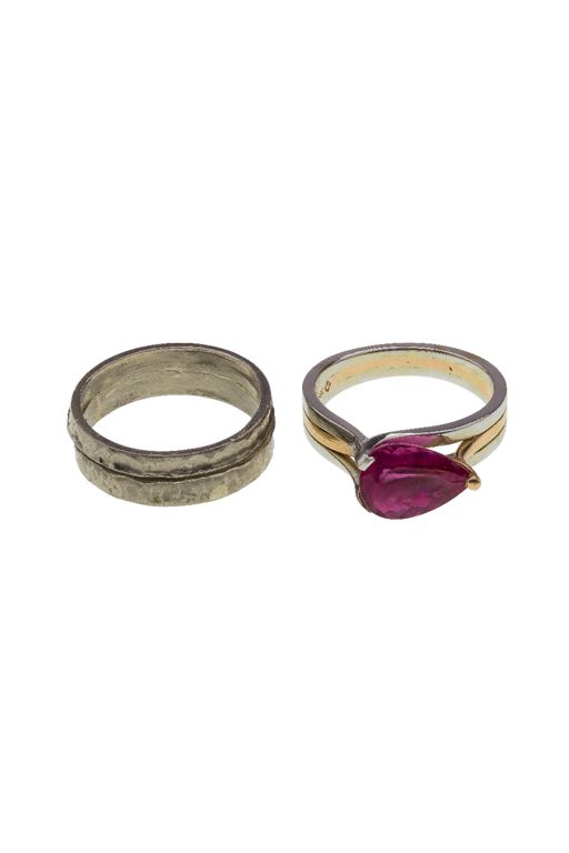 Two 14k Gold Tourmaline Rings