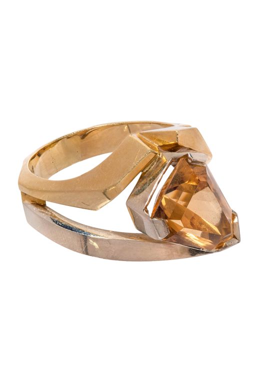 18k Gold Citrine Ring