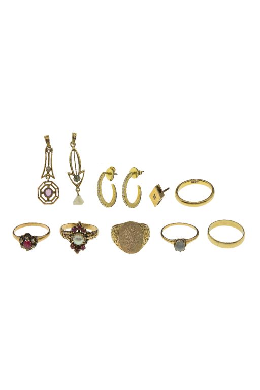 Gold Multi-Gem Jewelry Set