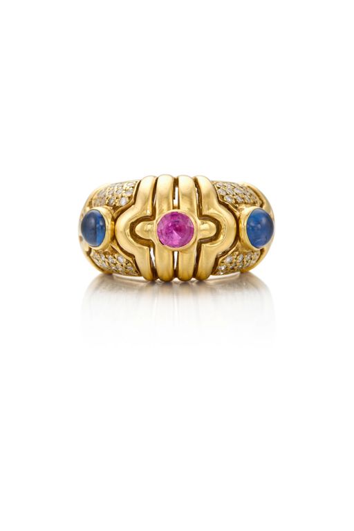 18k Gold Sapphire and Diamond Ring