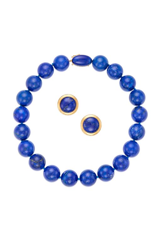 14k Gold Lapis Lazuli Jewelry Set