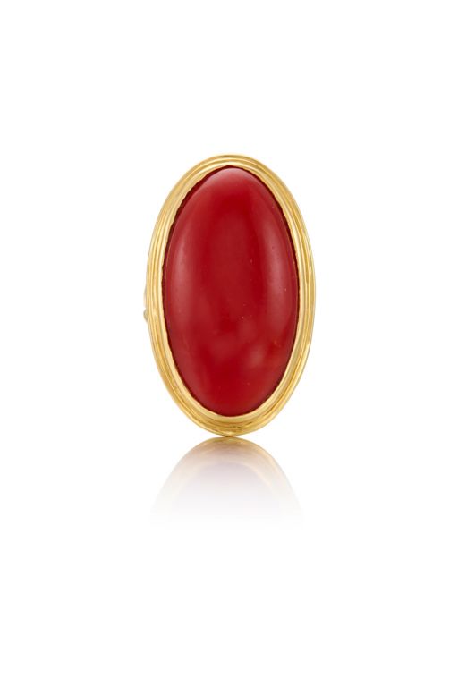 18k Gold Coral Ring