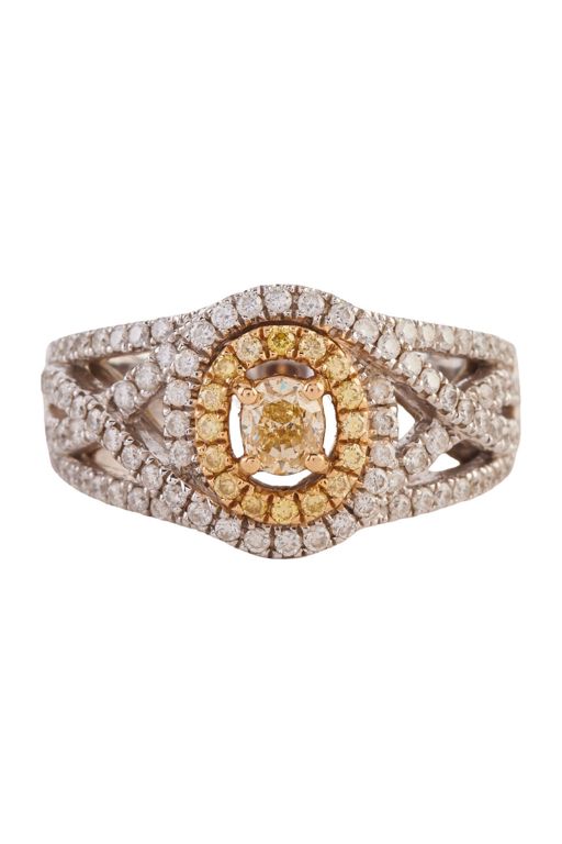 14k Yellow and White Gold Diamond Ring