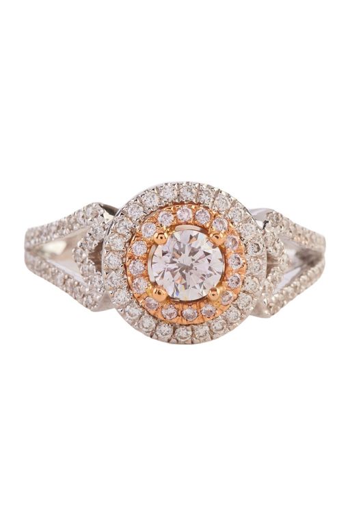 18k Rose and White Gold Diamond Ring