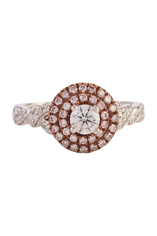 14k Rose and White Gold Diamond Ring