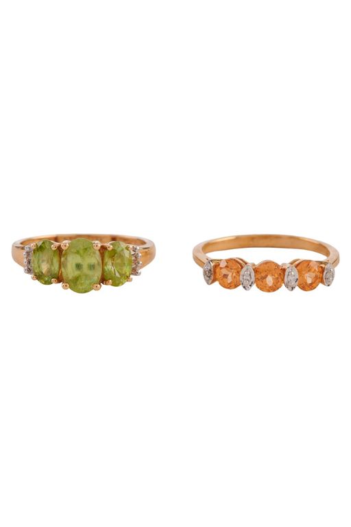 Two 14k Yellow Gold Gemstone Rings