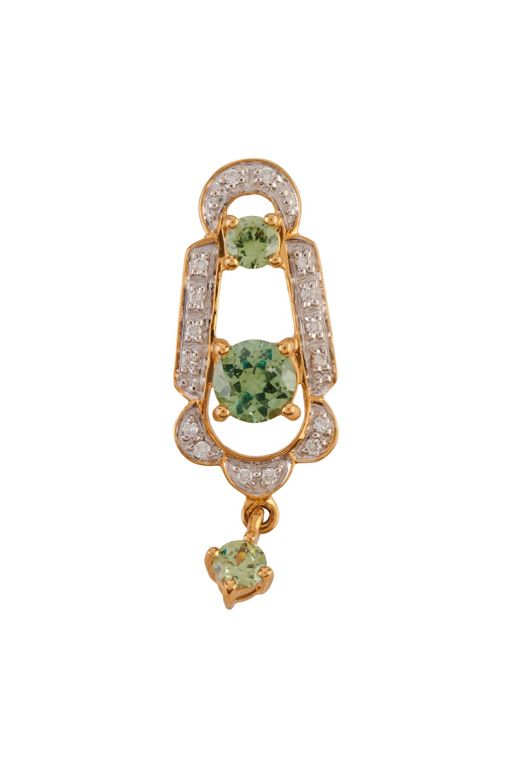 18k Yellow Gold Garnet and Diamond Pendant