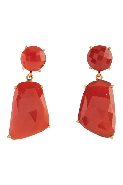 Vermeil Carnelian Pendant Earrings