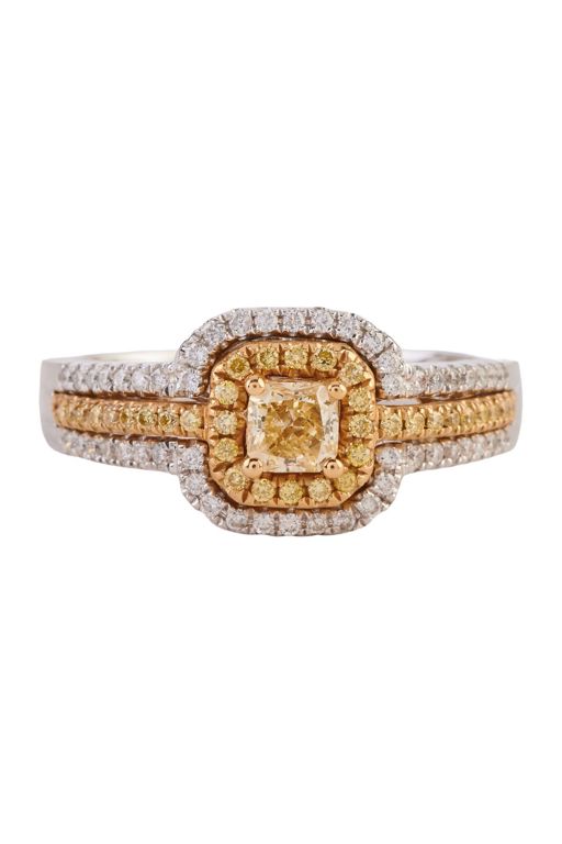 14k Yellow and White Gold Diamond Ring