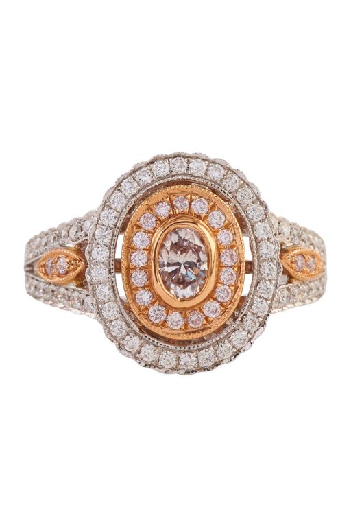 18k Rose and White Gold Diamond Ring