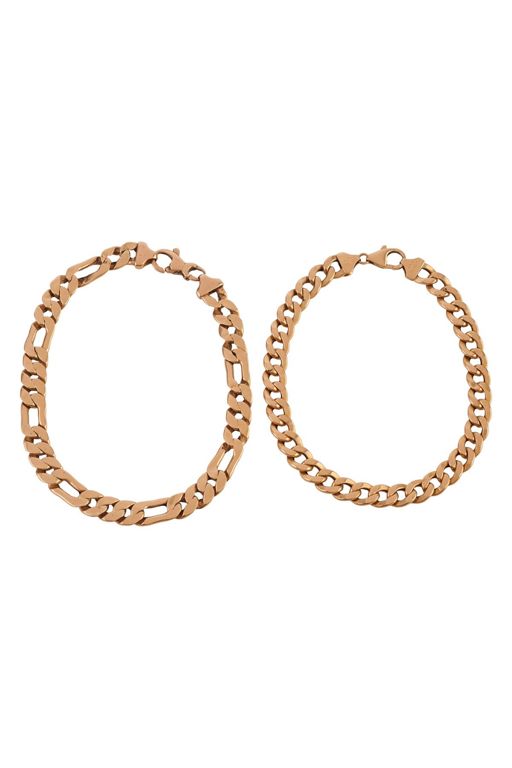 Two 14k Yellow Gold Link Bracelets