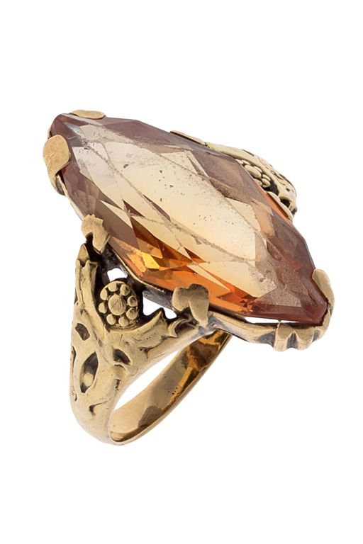 14k Gold Synthetic Sapphire Ring