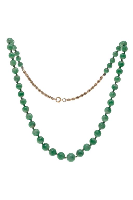 14k Gold Jade Necklace