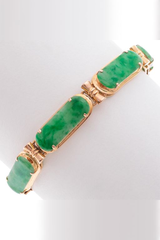 18k Gold Jade Bracelet