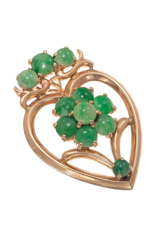 14k Gold Jadeite Jade Pendant
