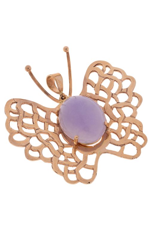 14k Gold Jade Pendant