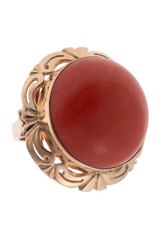 14k Gold Coral Ring