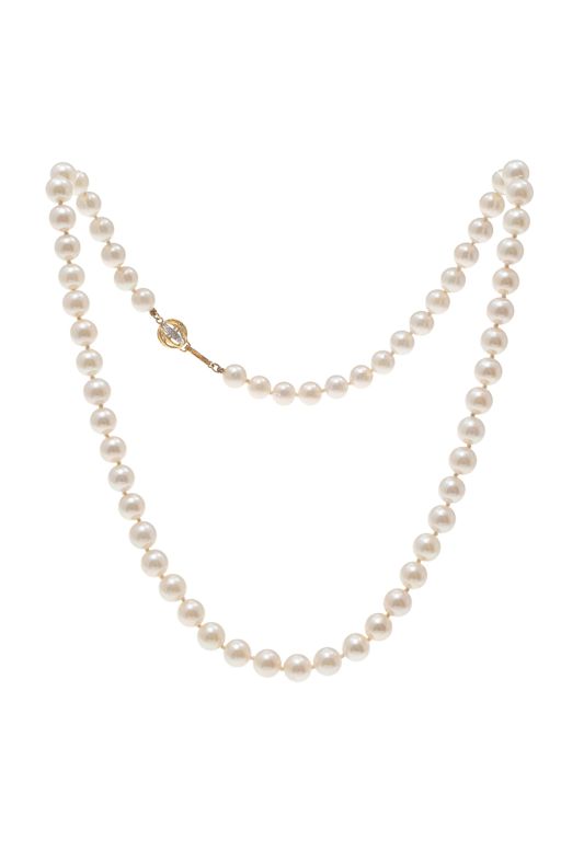 14k Gold Pearl and Diamond Necklace