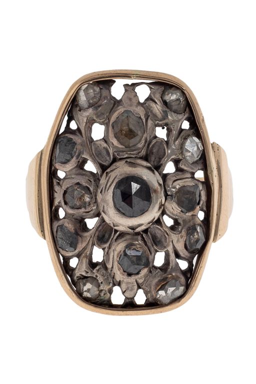 14k Gold and Silver Diamond Ring