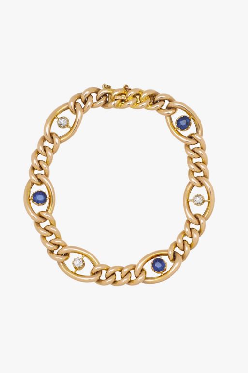 15k Gold Sapphire and Diamond Bracelet