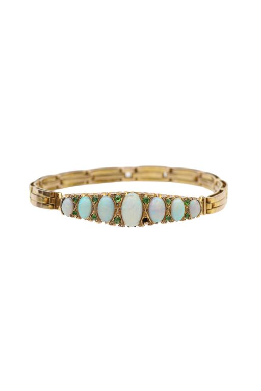 9k Gold Opal and Garnet Bracelet