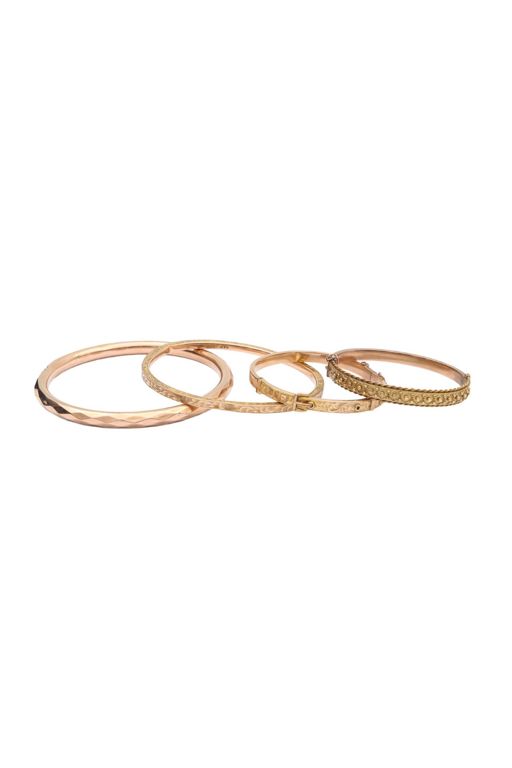 Four 9k Gold Bracelets