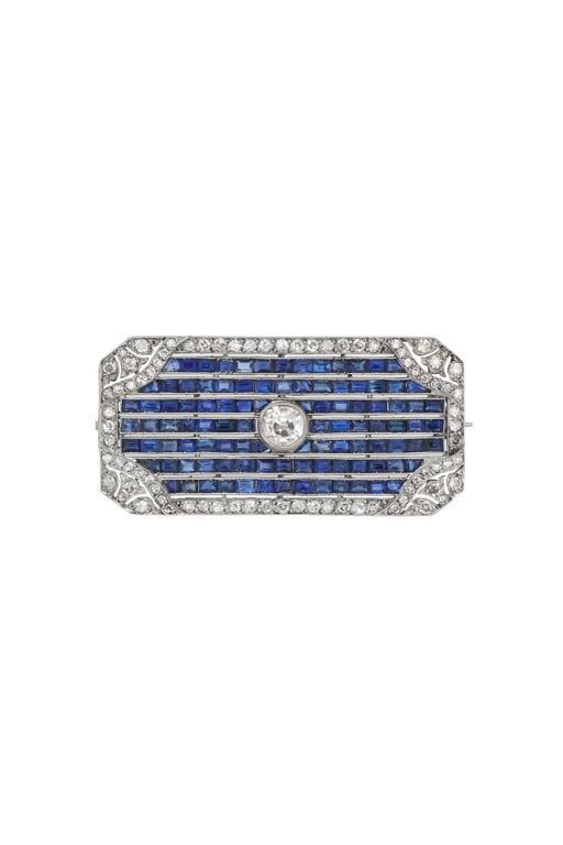Sapphire and Diamond Brooch
