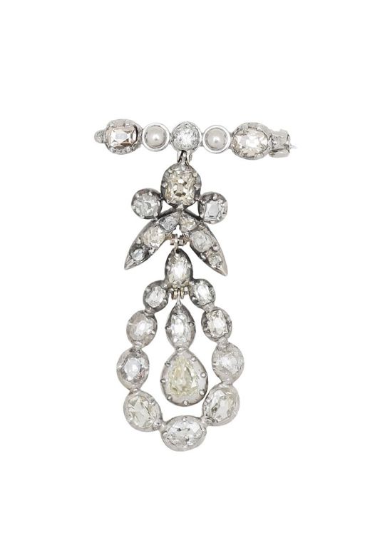 Silver Diamond Brooch