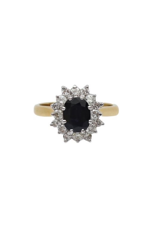 18k Gold Sapphire and Diamond Ring