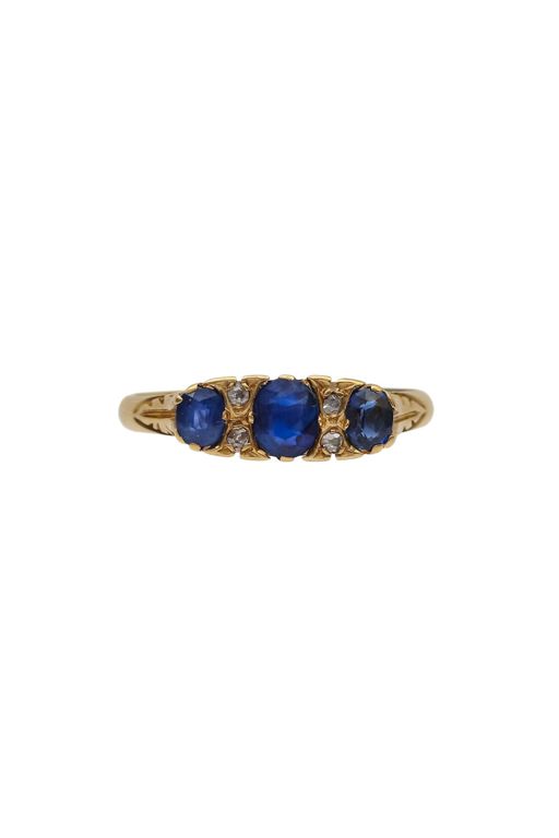 18k Gold Sapphire and Diamond Ring