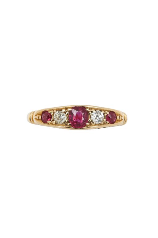 18k Gold Ruby and Diamond Ring