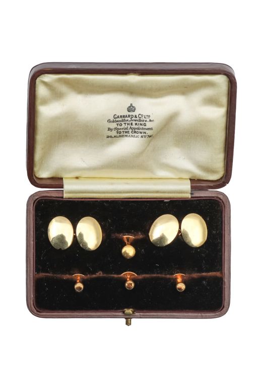 18k Gold Cufflinks and Dress Studs Set